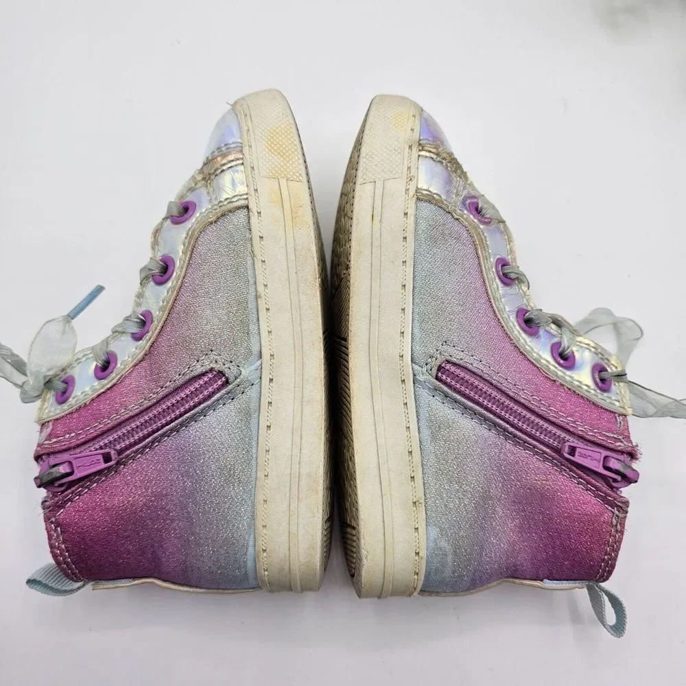 Frozen 2 High Top Sneakers Girl's 8 Multicolor Elsa Anna Disney Lace Tie Zip Sid